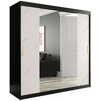 Schrank MARMUR T1 200 schwarz/marmor weiß