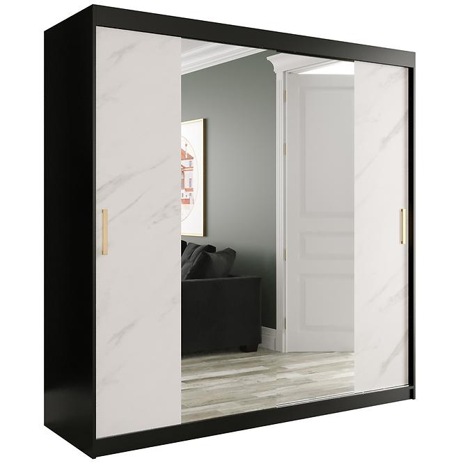 Schrank MARMUR T1 200 schwarz/marmor weiß