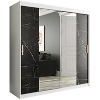 Schrank MARMUR T1 200 weiß/marmor schwarz