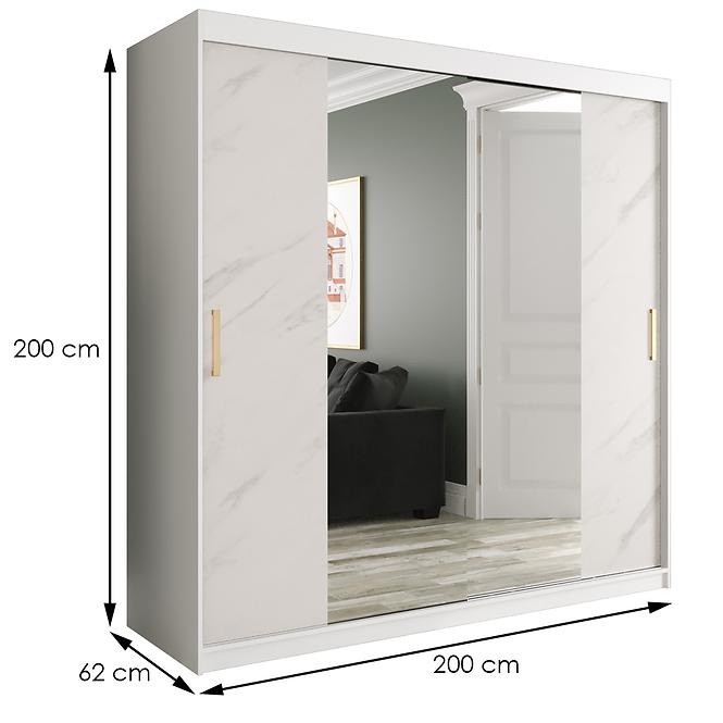 Schrank MARMUR T1 200 weiß/marmor weiß