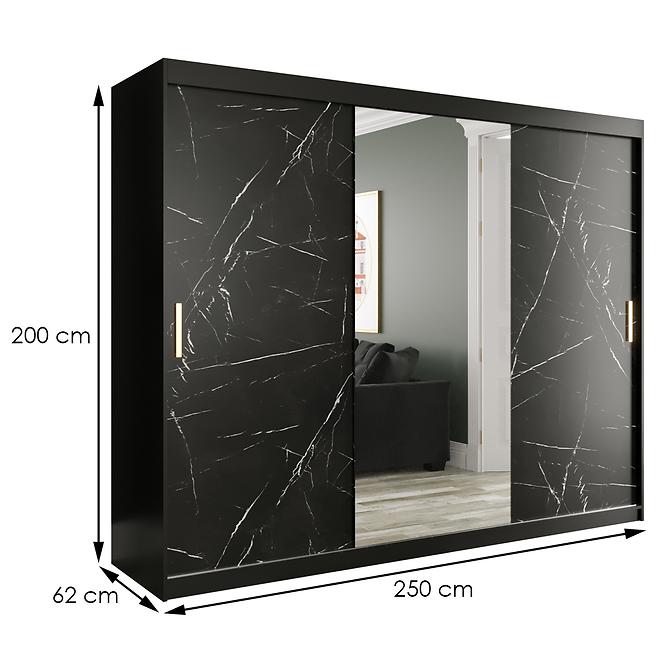Schrank MARMUR T1 250 schwarz/marmor schwarz