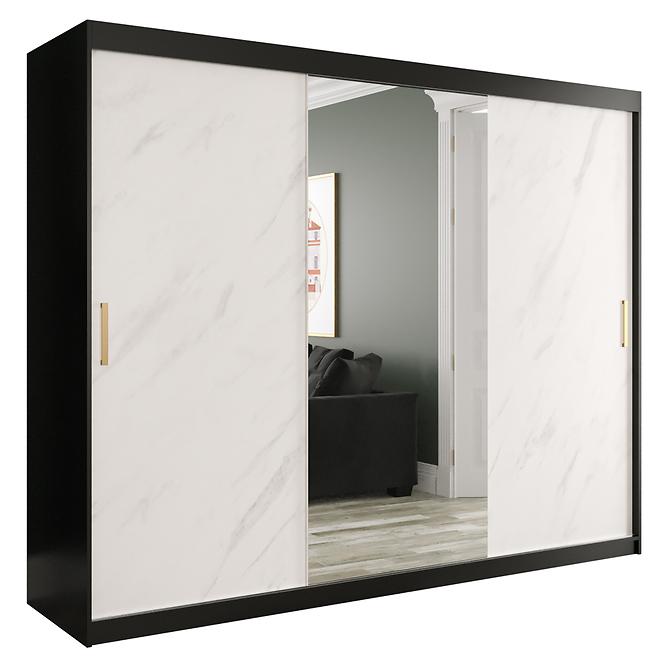 Schrank MARMUR T1 250 schwarz/marmor weiß