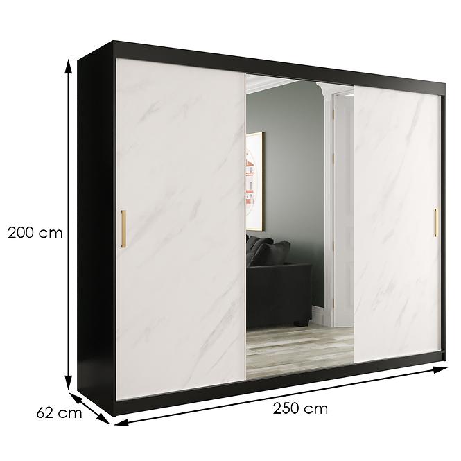 Schrank MARMUR T1 250 schwarz/marmor weiß