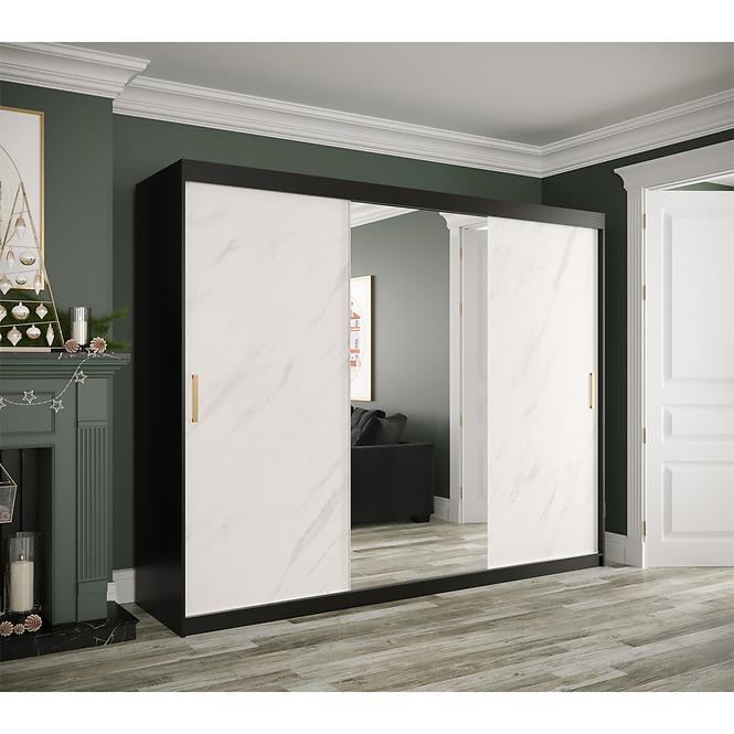 Schrank MARMUR T1 250 schwarz/marmor weiß