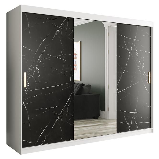 Schrank MARMUR T1 250 weiß/marmor schwarz