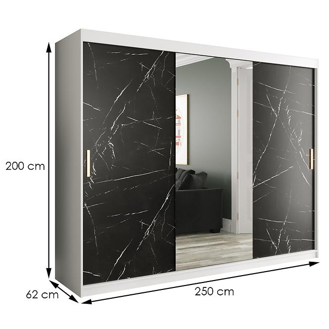 Schrank MARMUR T1 250 weiß/marmor schwarz