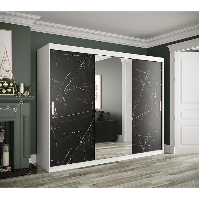 Schrank MARMUR T1 250 weiß/marmor schwarz