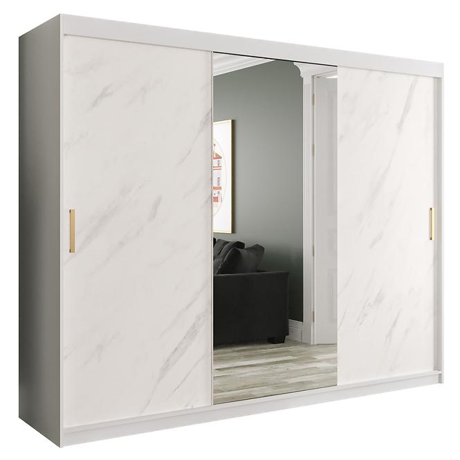 Schrank MARMUR T1 250 weiß/marmor weiß