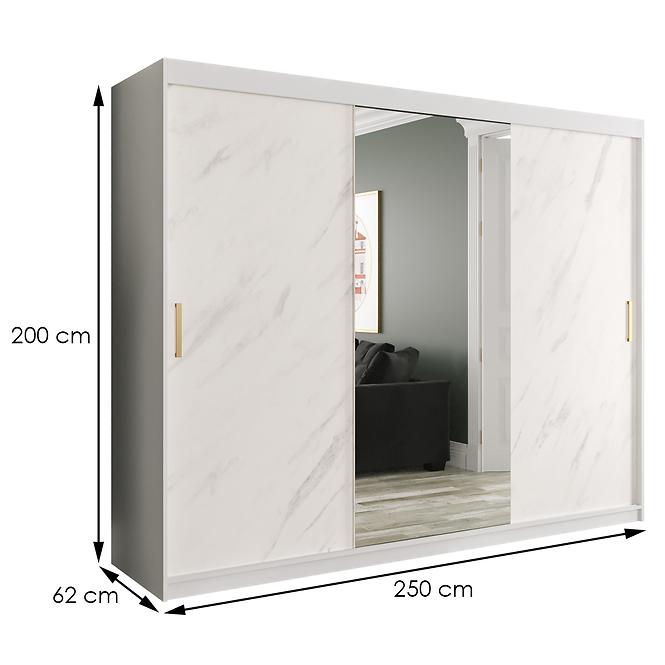 Schrank MARMUR T1 250 weiß/marmor weiß