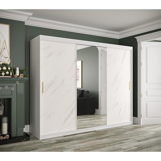 Schrank MARMUR T1 250 weiß/marmor weiß