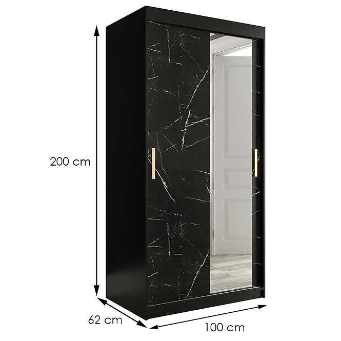 Schrank MARMUR T2 100 schwarz/marmor schwarz,2