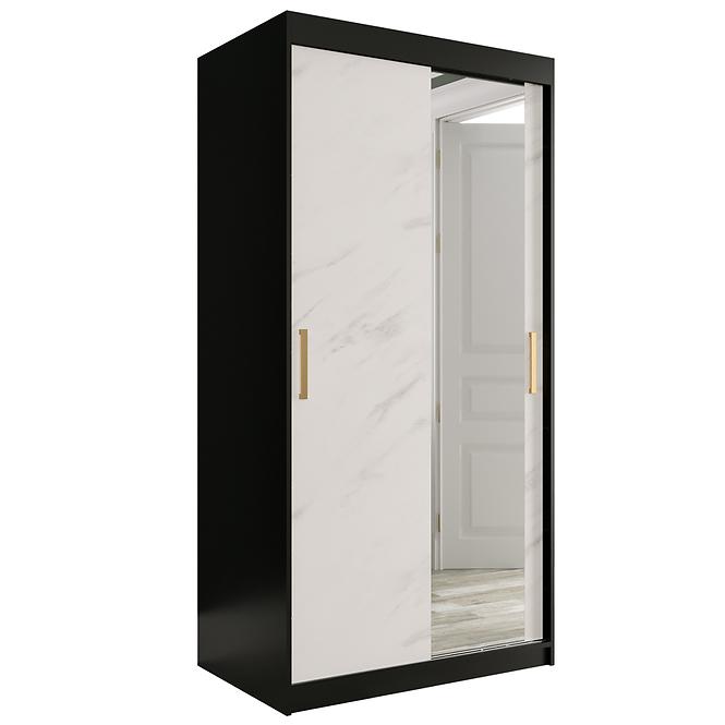 Schrank MARMUR T2 100 schwarz/marmor weiß