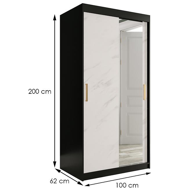 Schrank MARMUR T2 100 schwarz/marmor weiß