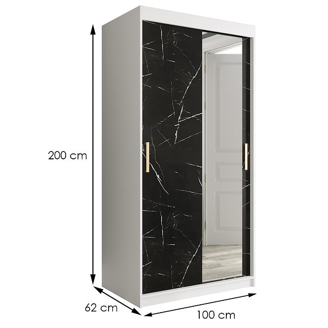 Schrank MARMUR T2 100 weiß/marmor schwarz,2