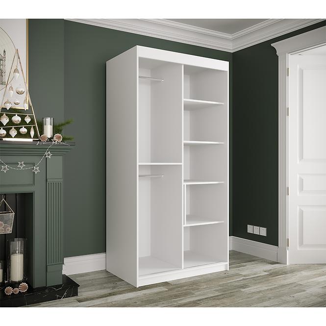 Schrank MARMUR T2 100 weiß/marmor schwarz,5