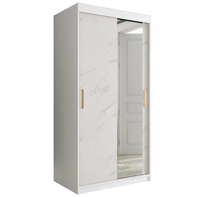 Schrank MARMUR T2 100 weiß/marmor weiß