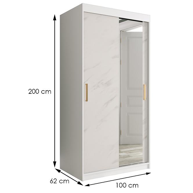 Schrank MARMUR T2 100 weiß/marmor weiß