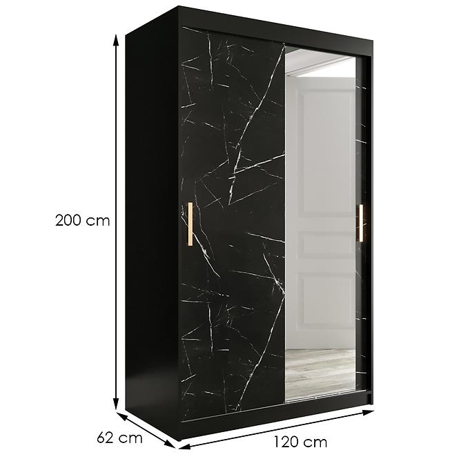 Schrank MARMUR T2 120 schwarz/marmor schwarz