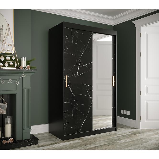 Schrank MARMUR T2 120 schwarz/marmor schwarz