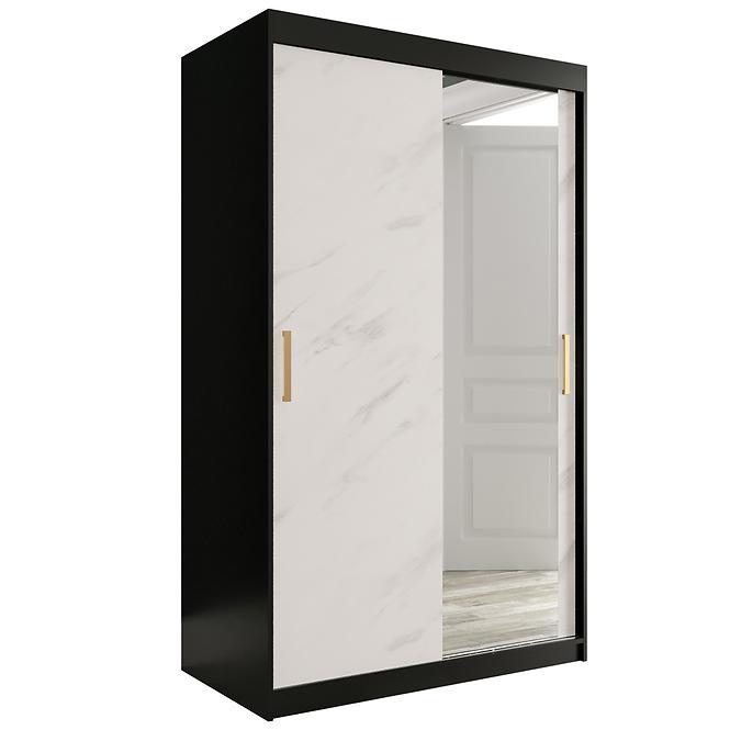 Schrank MARMUR T2 120 schwarz/marmor weiß