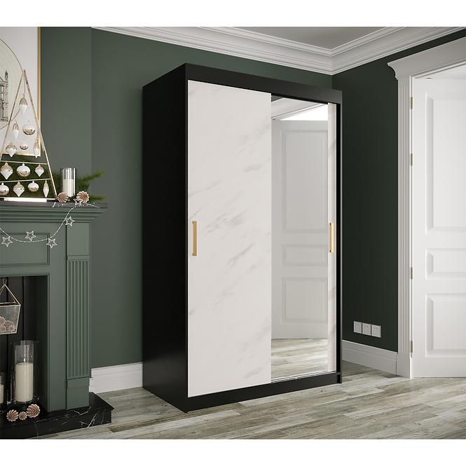 Schrank MARMUR T2 120 schwarz/marmor weiß