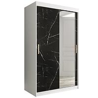 Schrank MARMUR T2 120 weiß/marmor schwarz