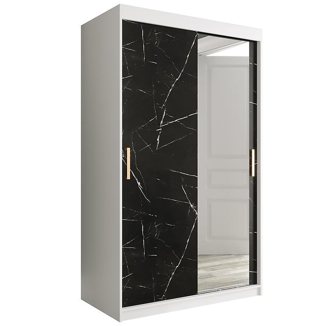 Schrank MARMUR T2 120 weiß/marmor schwarz
