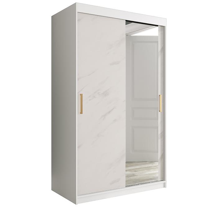 Schrank MARMUR T2 120 weiß/marmor weiß