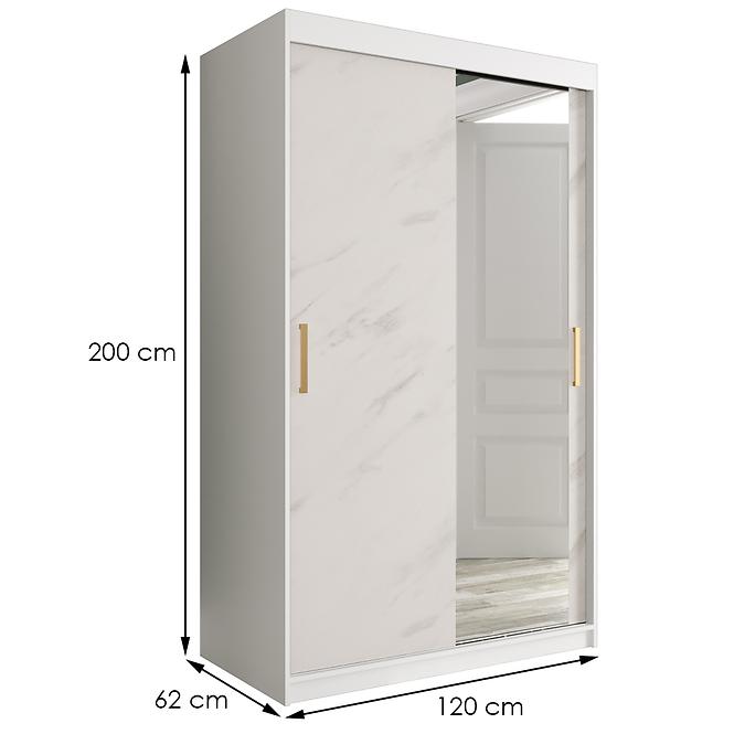 Schrank MARMUR T2 120 weiß/marmor weiß,2