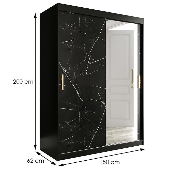 Schrank MARMUR T2 150 schwarz/marmor schwarz,2