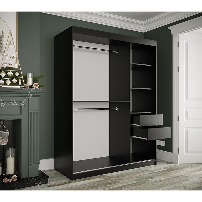 Schrank MARMUR T2 150 schwarz/marmor schwarz,6