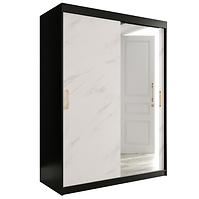 Schrank MARMUR T2 150 schwarz/marmor weiß