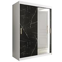 Schrank MARMUR T2 150 weiß/marmor schwarz