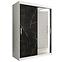 Schrank MARMUR T2 150 weiß/marmor schwarz
