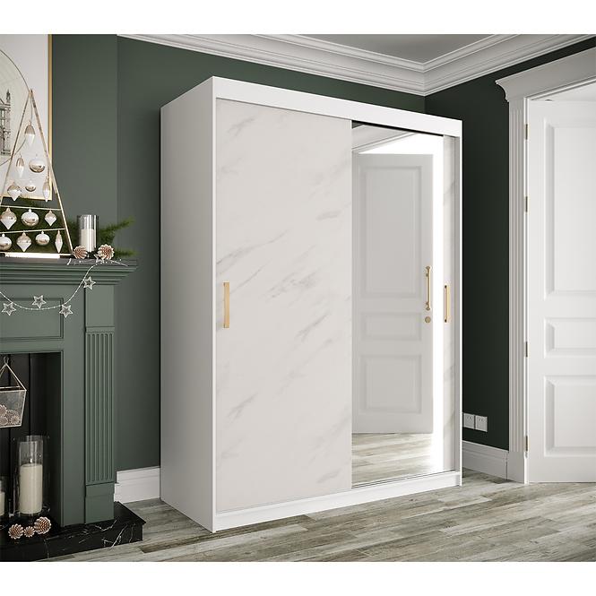 Schrank MARMUR T2 150 weiß/marmor weiß