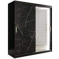 Schrank MARMUR T2 180 schwarz/marmor schwarz