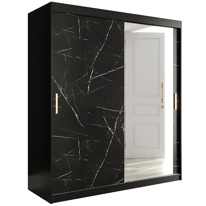 Schrank MARMUR T2 180 schwarz/marmor schwarz