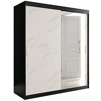 Schrank MARMUR T2 180 schwarz/marmor weiß