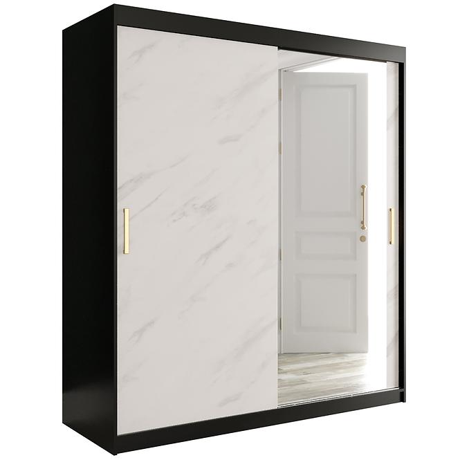 Schrank MARMUR T2 180 schwarz/marmor weiß