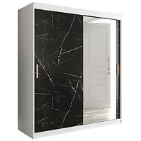 Schrank MARMUR T2 180 weiß/marmor schwarz