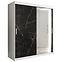 Schrank MARMUR T2 180 weiß/marmor schwarz