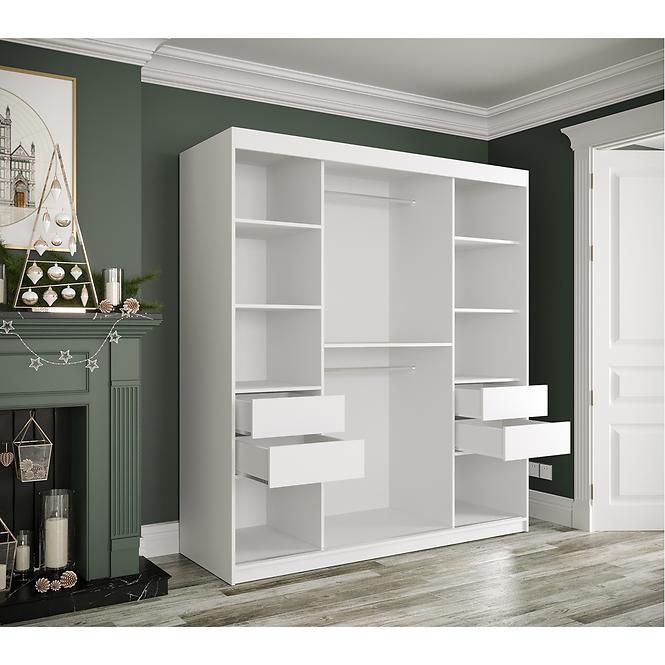 Schrank MARMUR T2 180 weiß/marmor schwarz,6