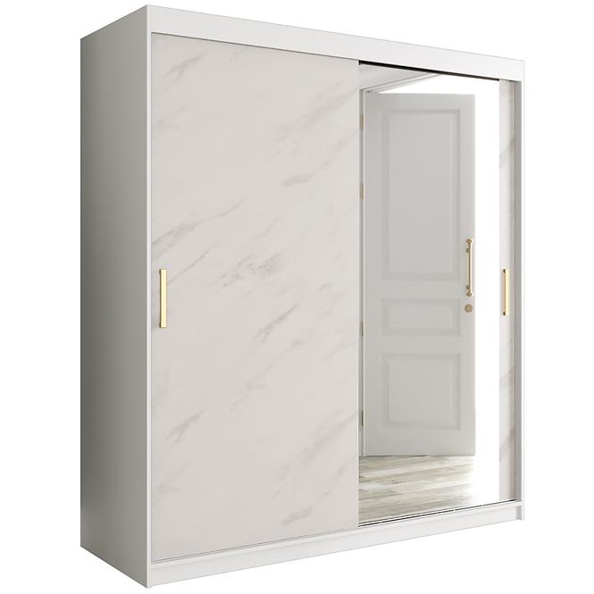 Schrank MARMUR T2 180 weiß/marmor weiß