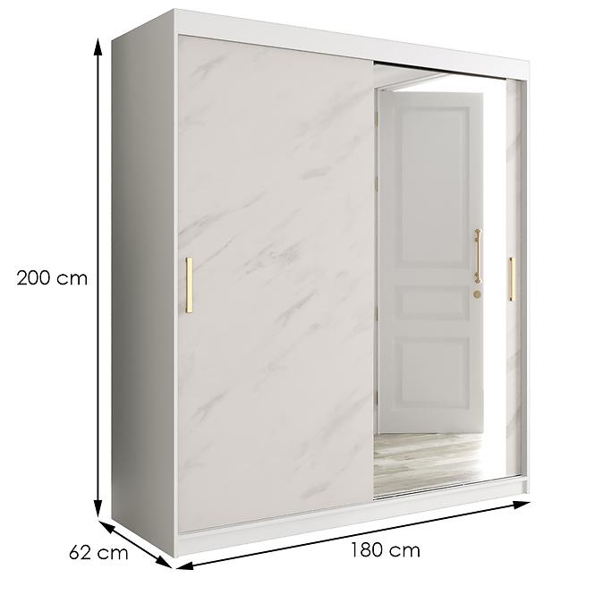 Schrank MARMUR T2 180 weiß/marmor weiß