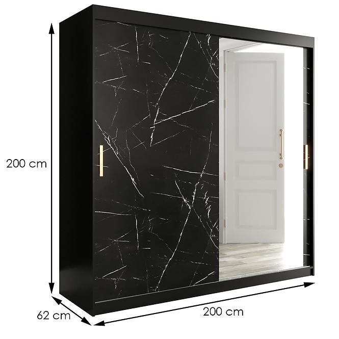 Schrank MARMUR T2 200 schwarz/marmor schwarz