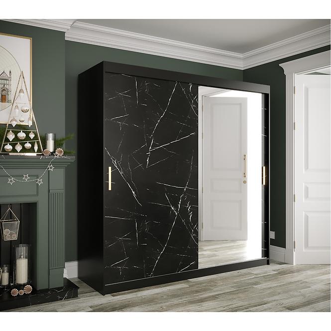 Schrank MARMUR T2 200 schwarz/marmor schwarz