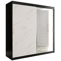 Schrank MARMUR T2 200 schwarz/marmor weiß