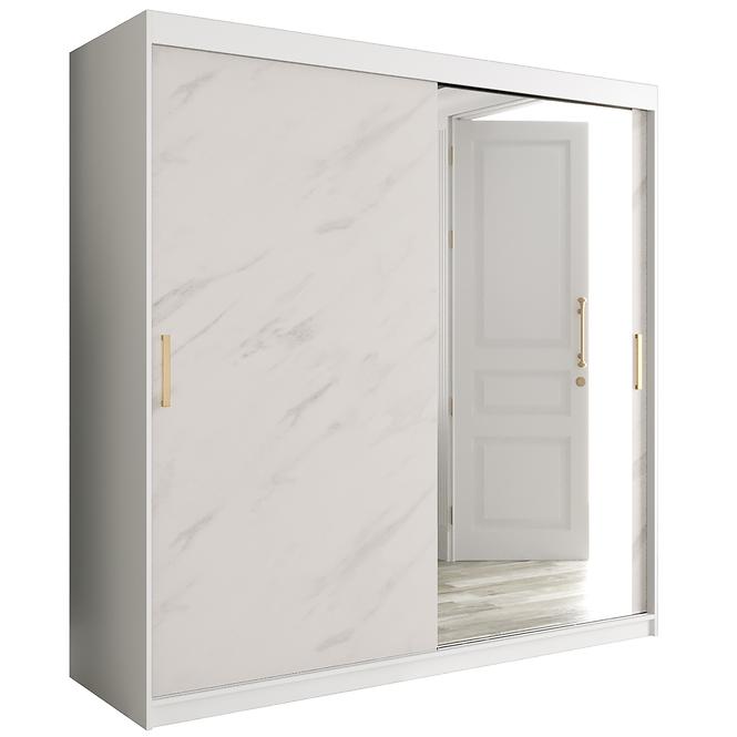 Schrank MARMUR T2 200 weiß/marmor weiß
