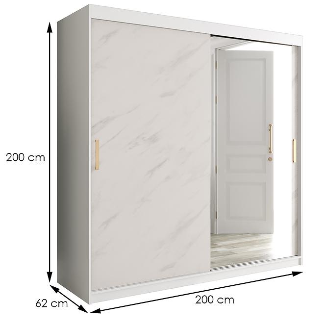 Schrank MARMUR T2 200 weiß/marmor weiß