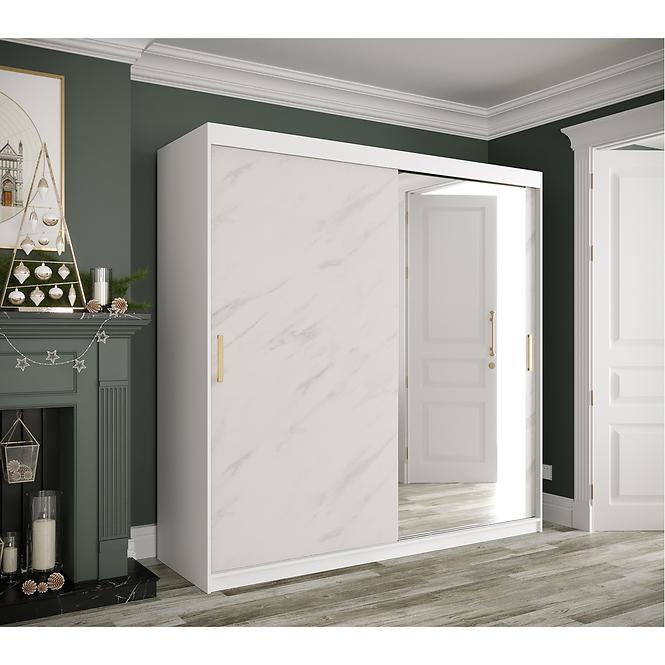 Schrank MARMUR T2 200 weiß/marmor weiß